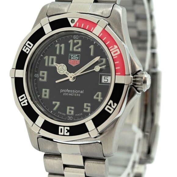 Vintage Midsize 34mm Tag Heuer Professional 2000 Series Coke Bezel Watch WM1212! - Picture 2 of 10